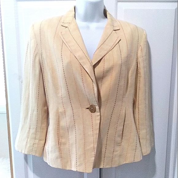 Valerie Separates 100% Linen Mustard Yellow Jacket Sz 4 - Picture 1 of 8